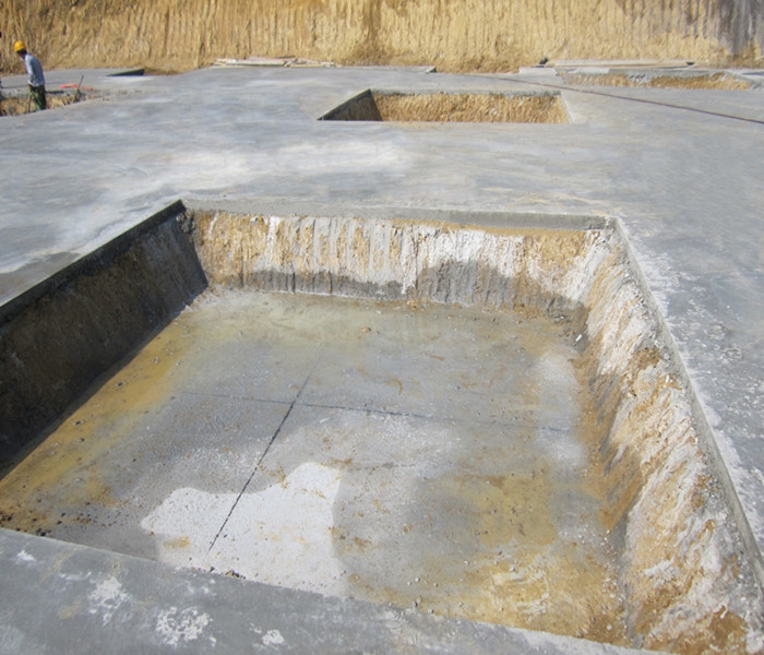 南昌市建筑設計研究院總部辦公大樓工程筏板基礎下柱墩找平、彈線